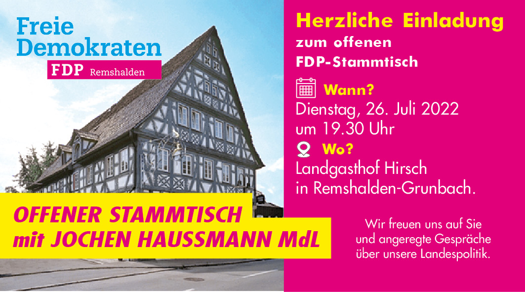 Offener FDP-Stammtisch @ Landgasthof Hirsch